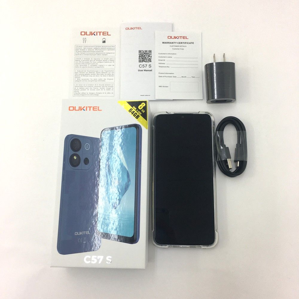 OUKITEL C57Sスマホ SIMフリー Android14 6.52インチ OUKITEL C57 S 8GB⁄64GB 青