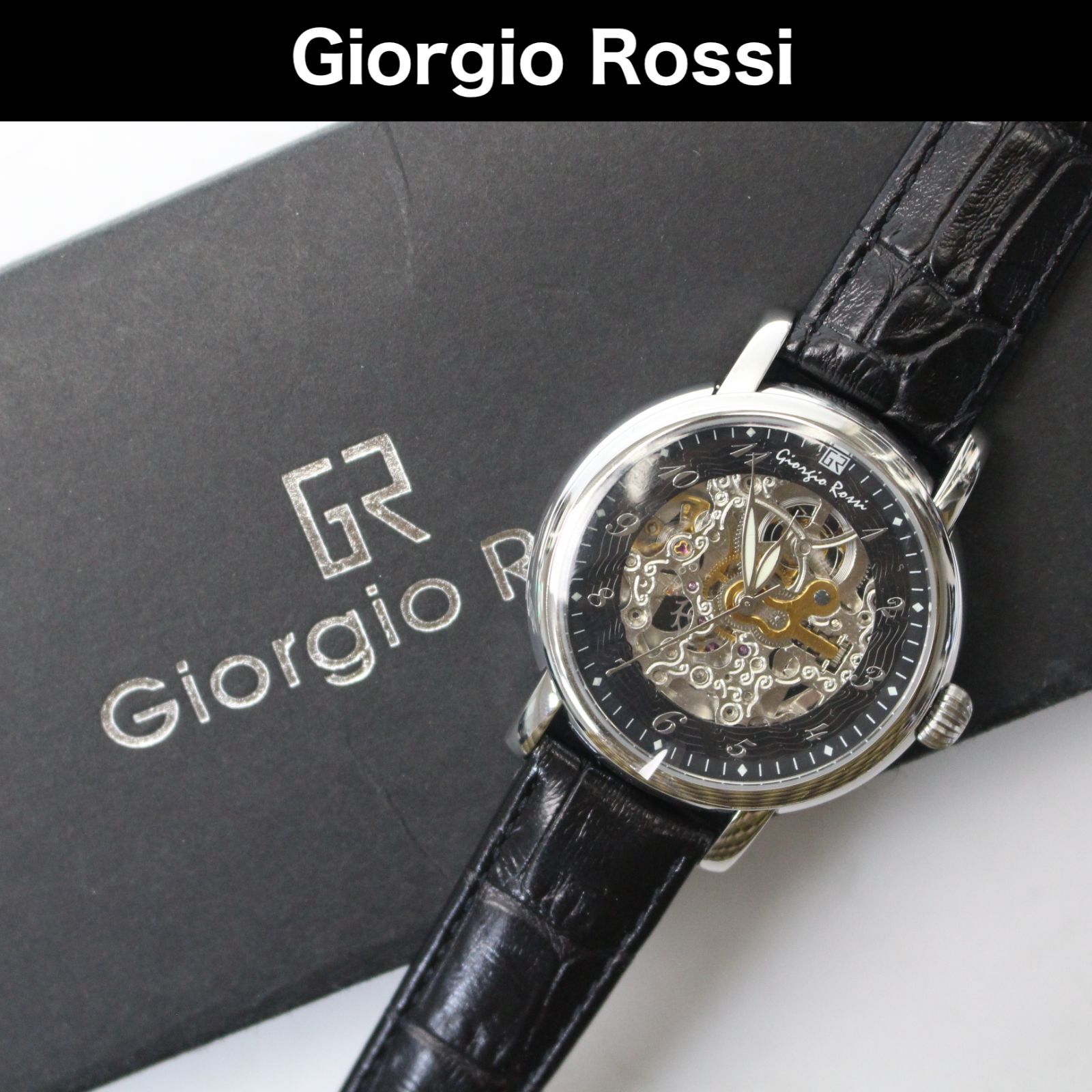 【A702】Giorgio Rossi 腕時計 自動巻き フルスケルトン メンズ
