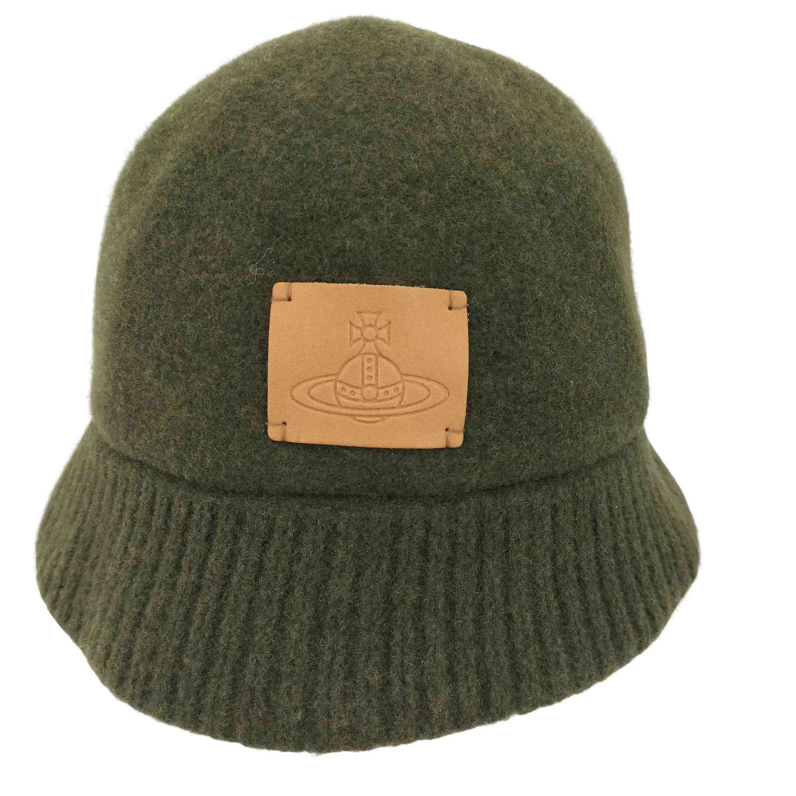 ヴィヴィアンウエストウッド Vivienne Westwood オーブレザーパッチウールハット レディース M|S