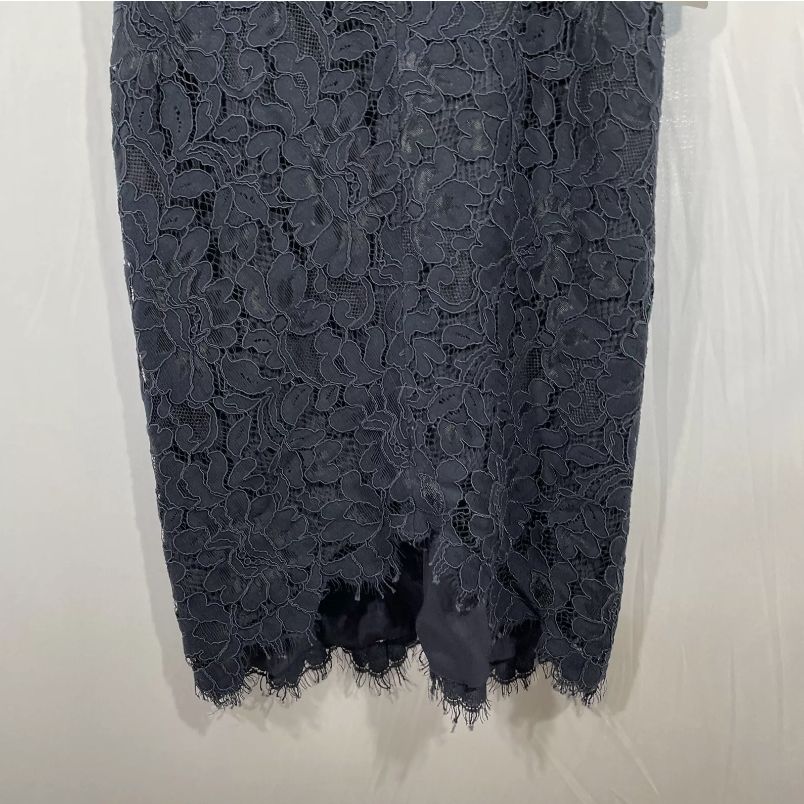 新品】イライザジェイ US6 美しいネイビーの膝丈レースドレス