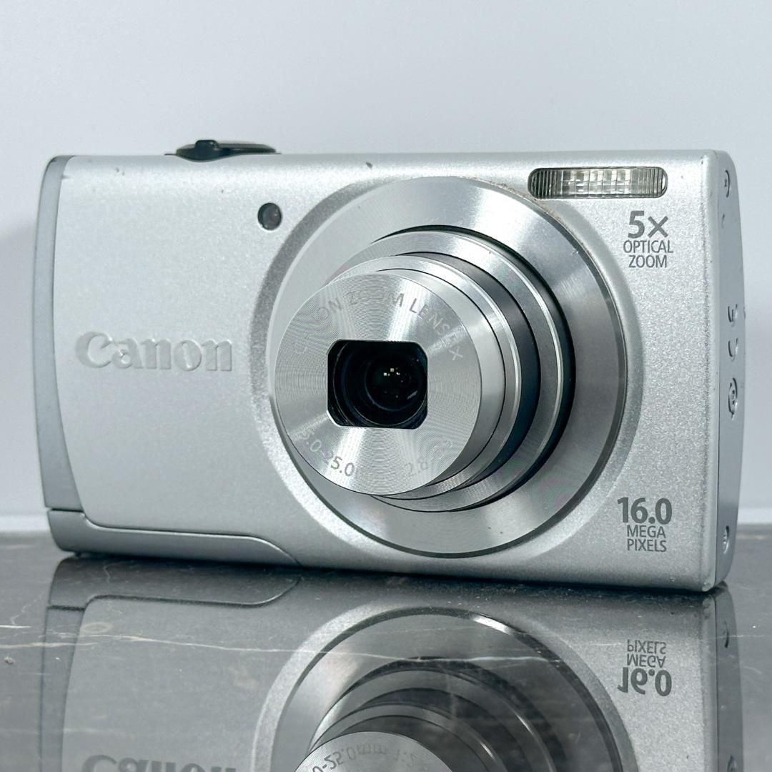 Canon PowerShot A2600 シルバー キャノン パワーショット デジタルカメラ コンデジ コンパクトデジカメ カメラ 動作品 光学5倍ズーム 広角28mm 簡単操作 初心者向けモデル レトロデジカメ ◯