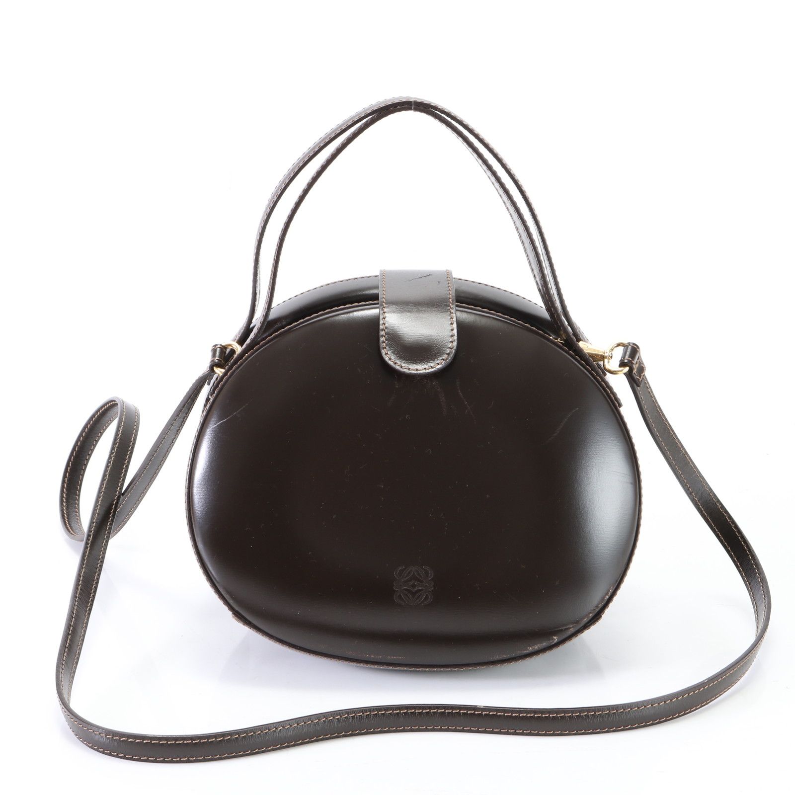 美品 ヴィンテージ ロエベ アナグラム レザー 2WAY ショルダーバッグ