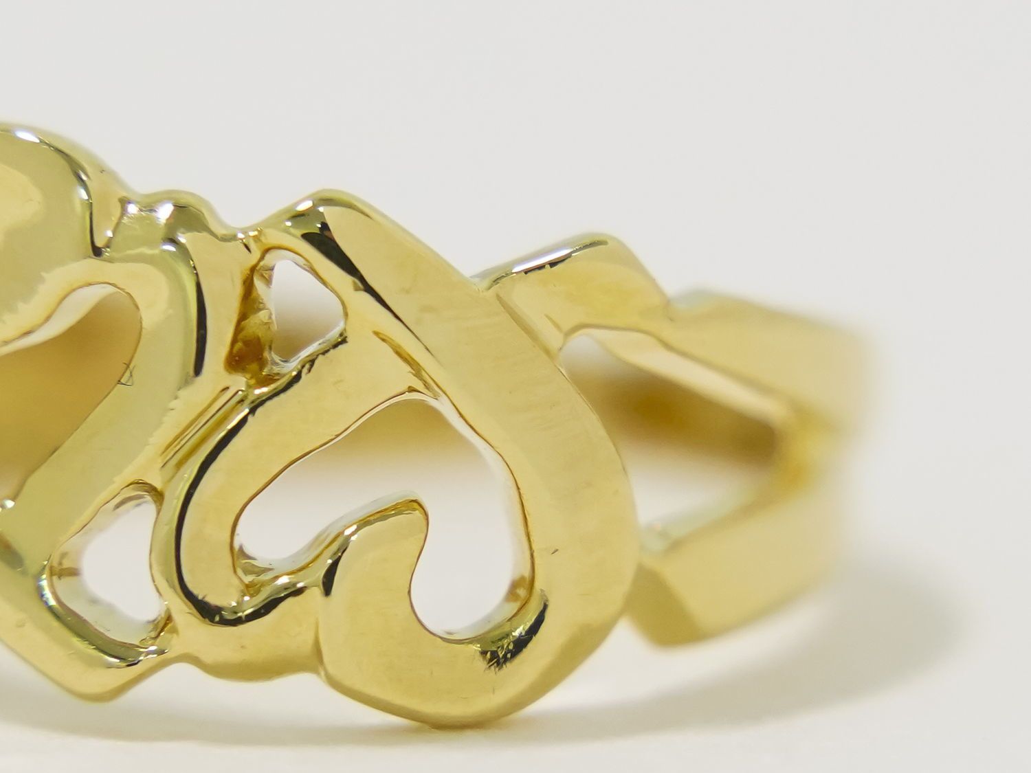 本物 ティファニー TIFFANY &Co. トリプル ラビングハート 750 YG  