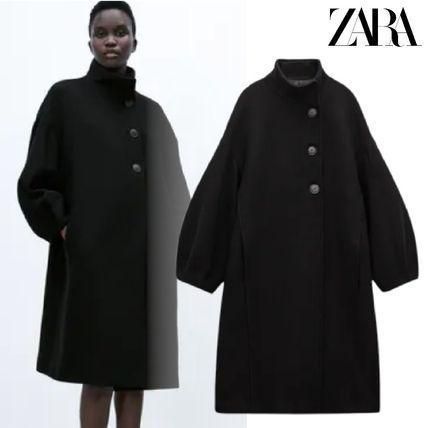 新品未使用】ZARA☆ウールブレンド ハイネックコート ☆即日発送