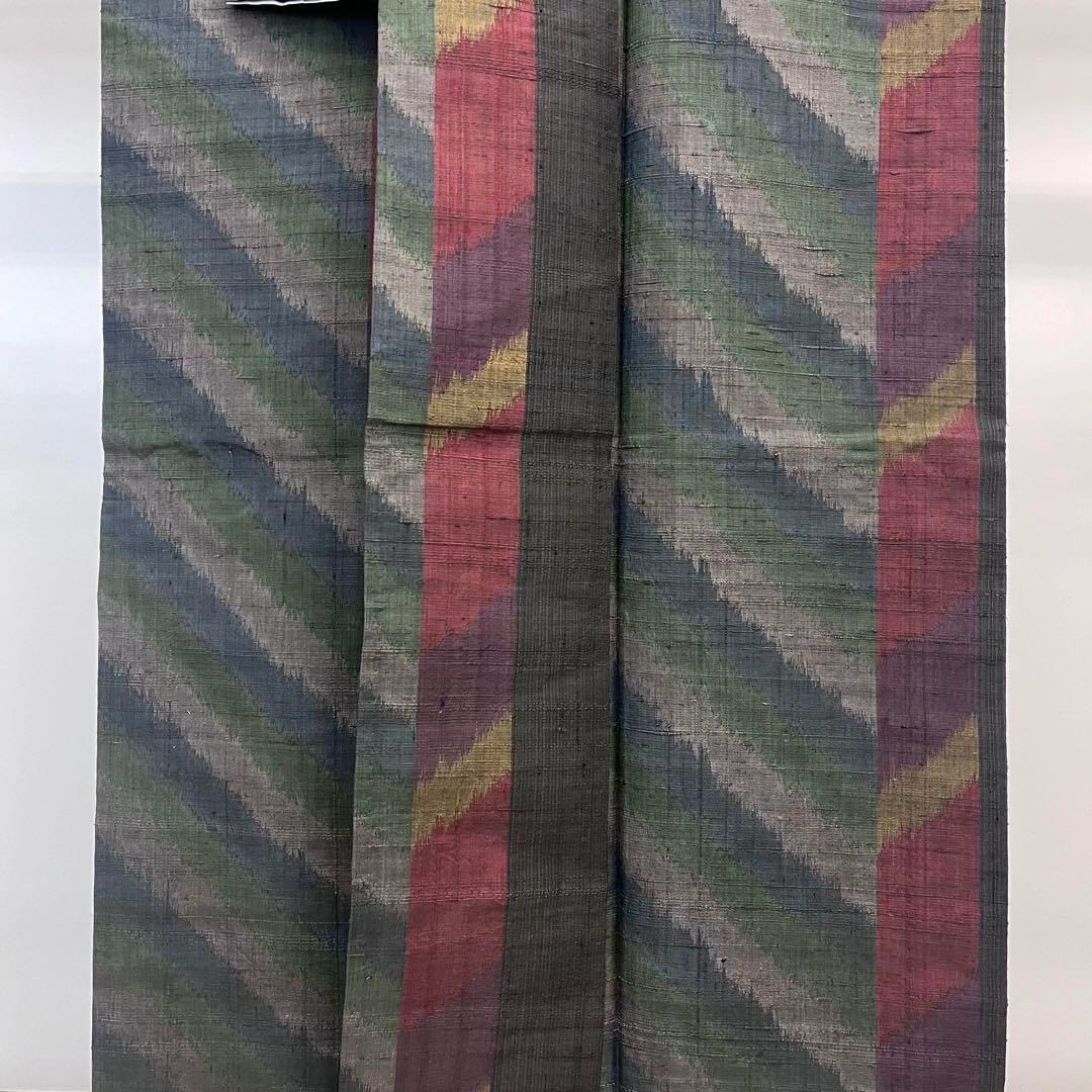 単衣 紬 落ち着きのある色彩 斜め模様 トールサイズ K-3972 - メルカリ 