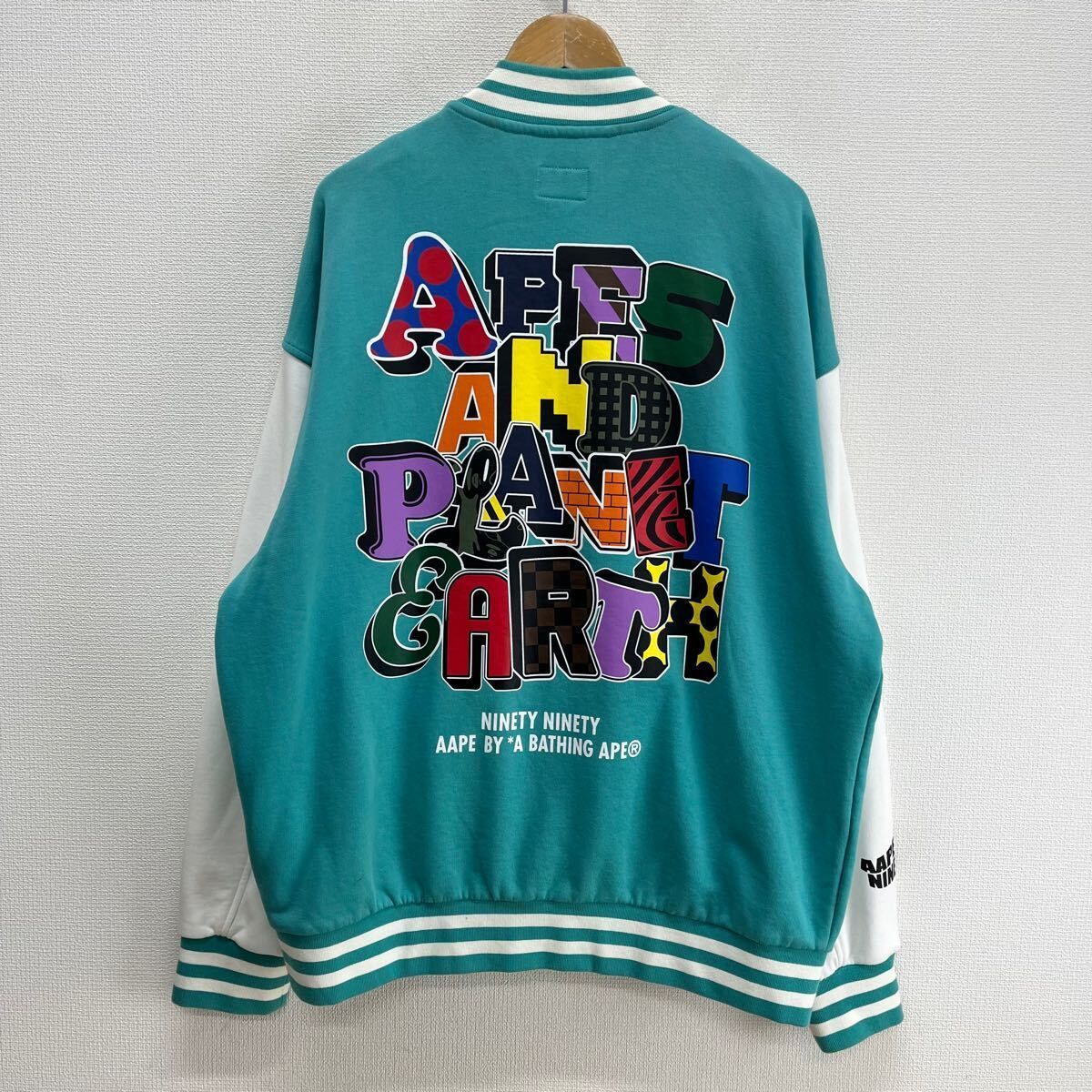 【人気アイテム】アベイシングエイプ スウェットスタジャン 刺繍 リンガー XL 人気アイテム】アベイシングエイプ スウェットスタジャン 刺繍