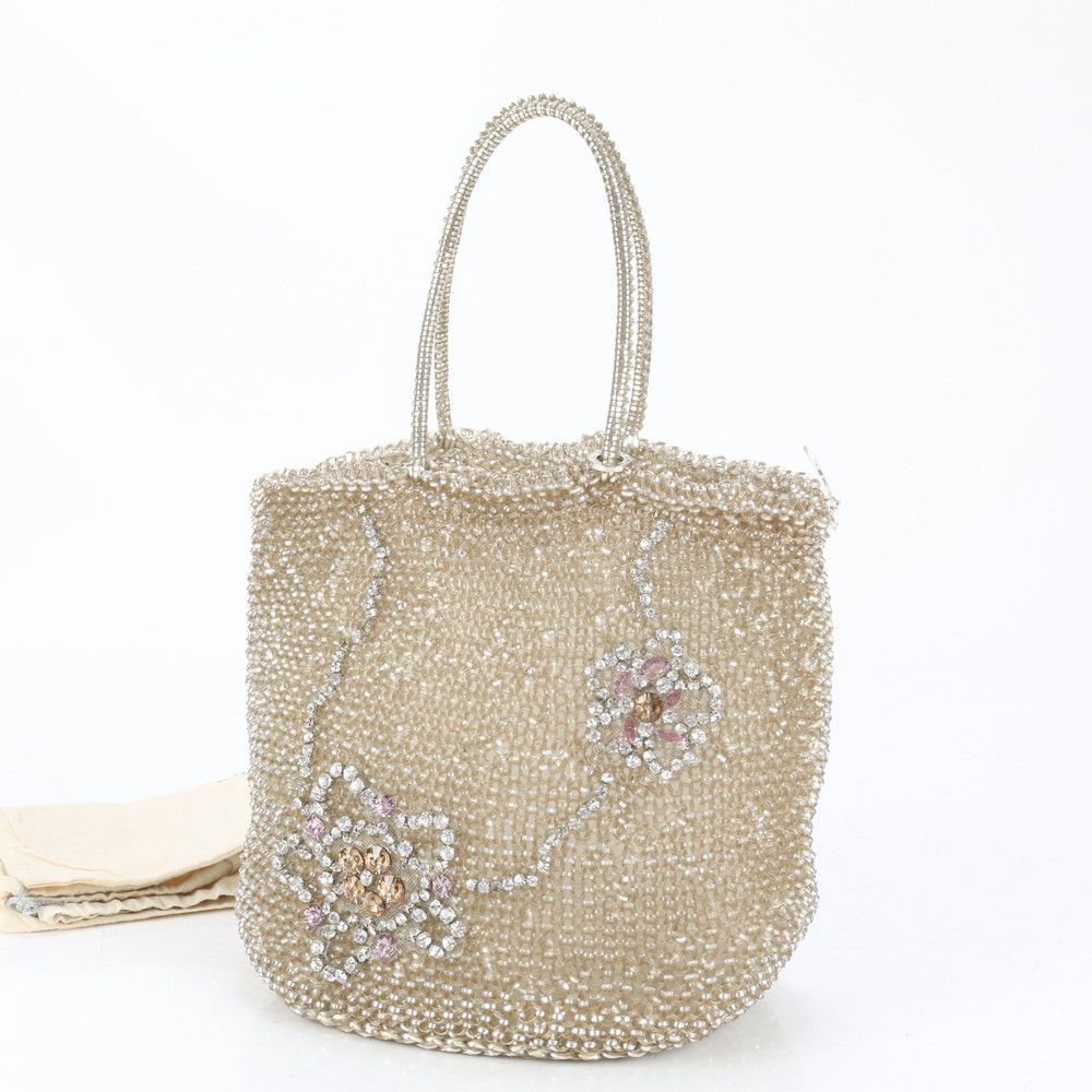 美品 アンテプリマ ワイヤーバッグ フラワー ラインストーン