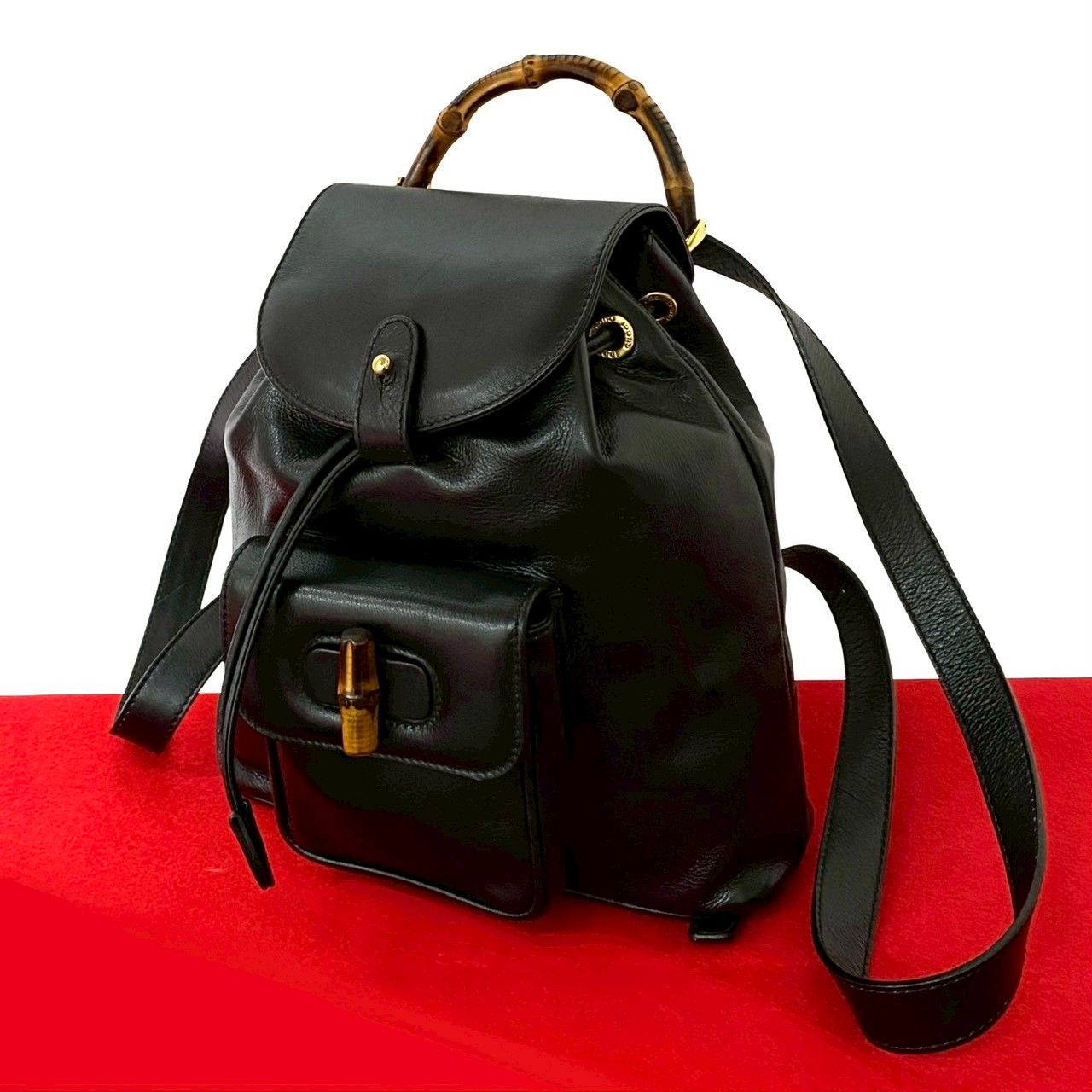 GUCCI リュック ミニリュック バンブー ダークブラウン オールドグッチ 極 美品 GUCCI グッチ オールドグッチ ヴィンテージ バンブー