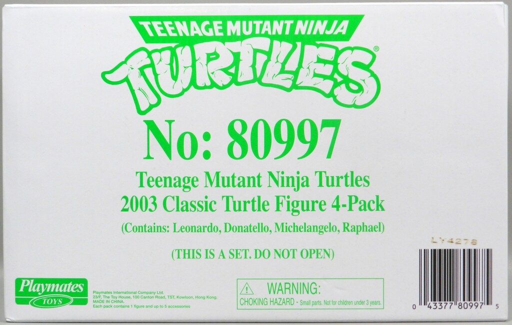 プレイメイツ 2003 Classic Turtle Figure 4-pack No.80997