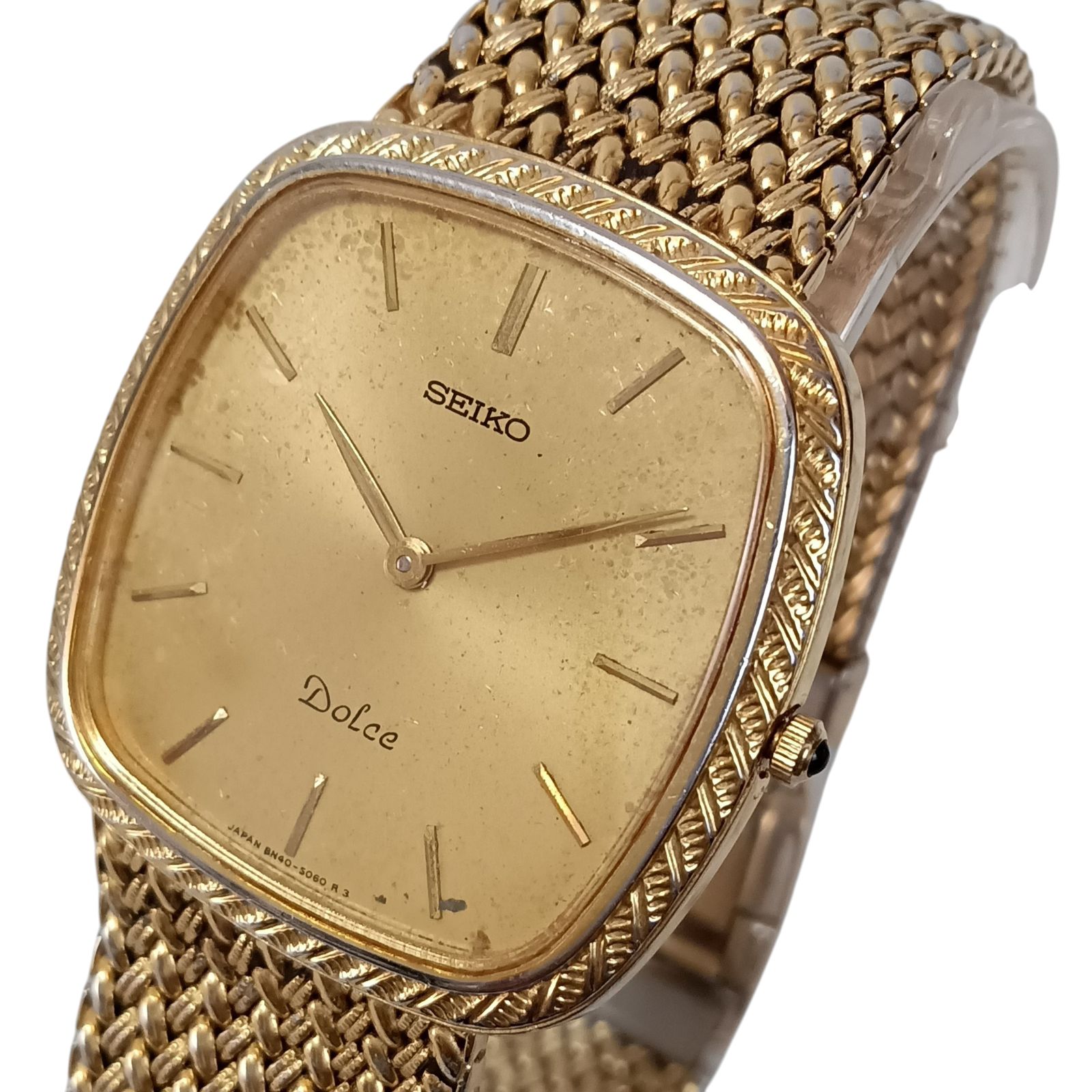 SEIKO セイコー DOLCE ドルチェ スクエア ゴールド 1303 SEIKO Dolce Vintage 1980s Square Gold Tone Quartz Men's