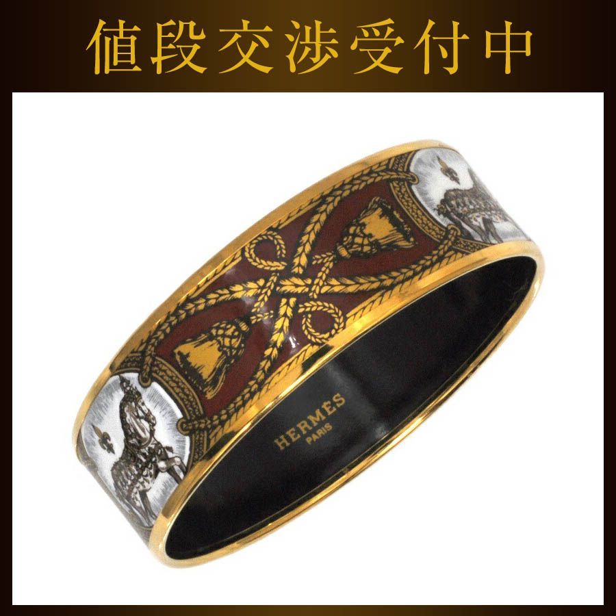 エルメス バングル エマイユ GM レッド ゴールド ブラック 美品 - メルカリ