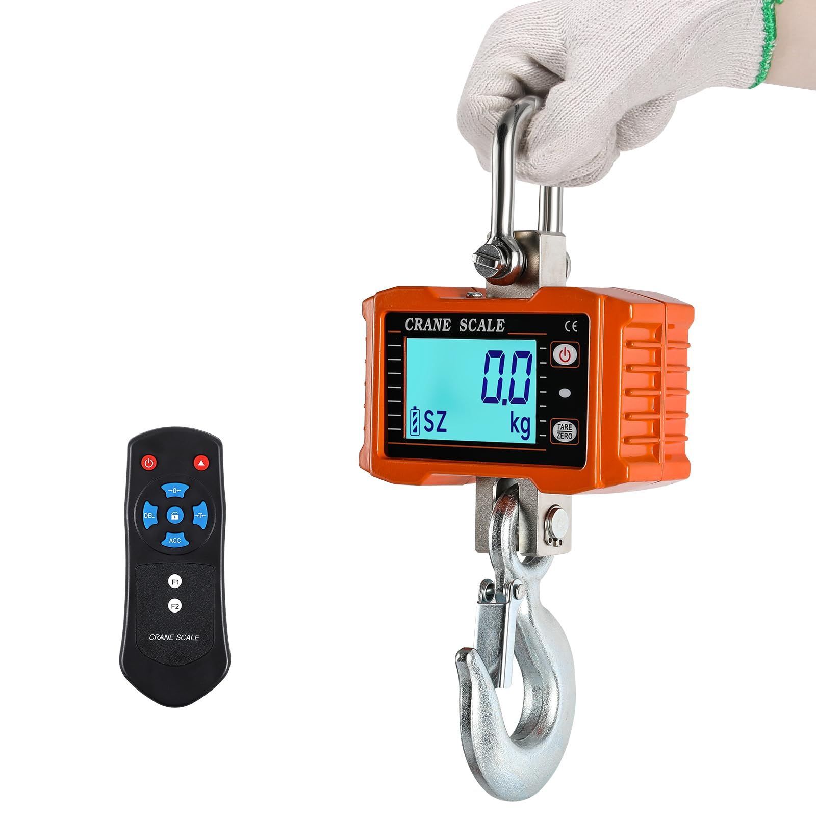 Bonvoisin 吊りはかり 2000kg クレーンスケール リモコン付き デジタル吊り下げ秤 乾電池式 電池別売り 埠頭 屠殺場 農場 工場 コンパクト 小型 日本語マニュアル付き 2000kg