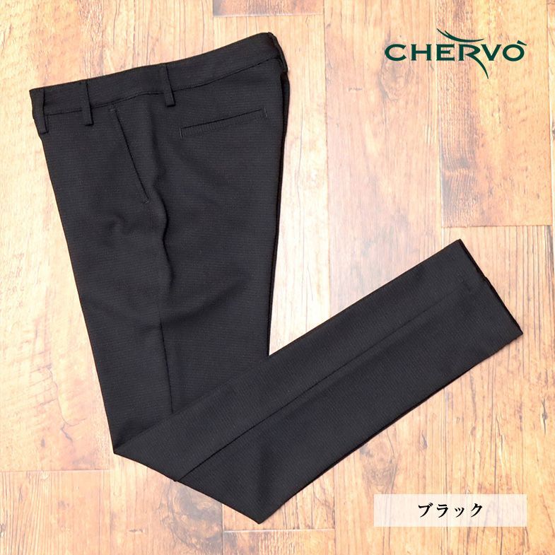 秋冬/CHERVO/50サイズ/美脚パンツ 保温 伸縮性 無地 ベーシック 楽ちん イタリアブランド ゴルフ 新品/黒/ブラック/jd123/
