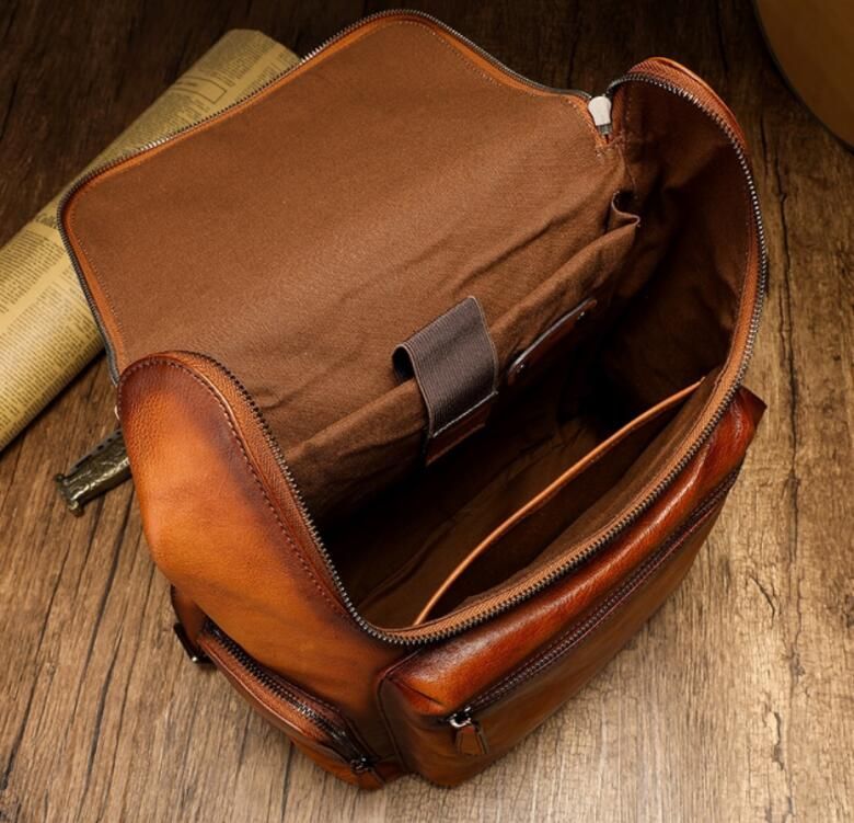 高級感満載!職人手作り バックパック 牛革レザー バッグ 本革 旅行鞄 男女兼用A18