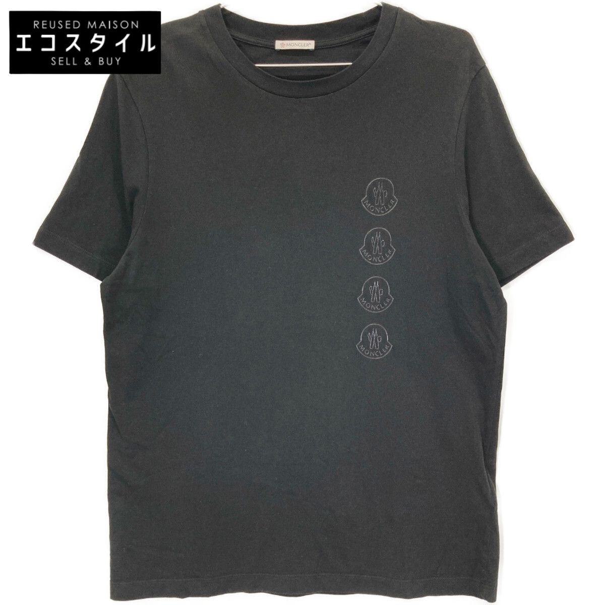【MONCLER】グラデーションロゴTシャツ 関税込み MONCLER モンクレール 21年製 ブラック グラデーションロゴ 半袖Tシャツ S