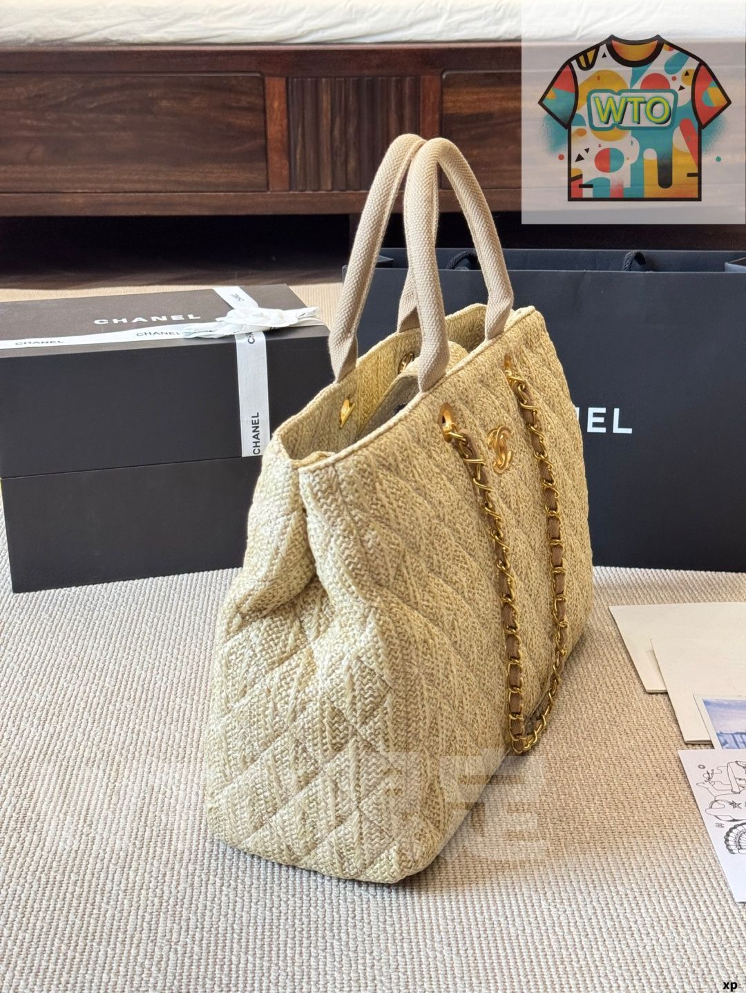 CHANEL ベージュ ストロー パーティーバッグ 今日WTO】Chanel シャネル リゾート風 ストローバッグ シリーズ