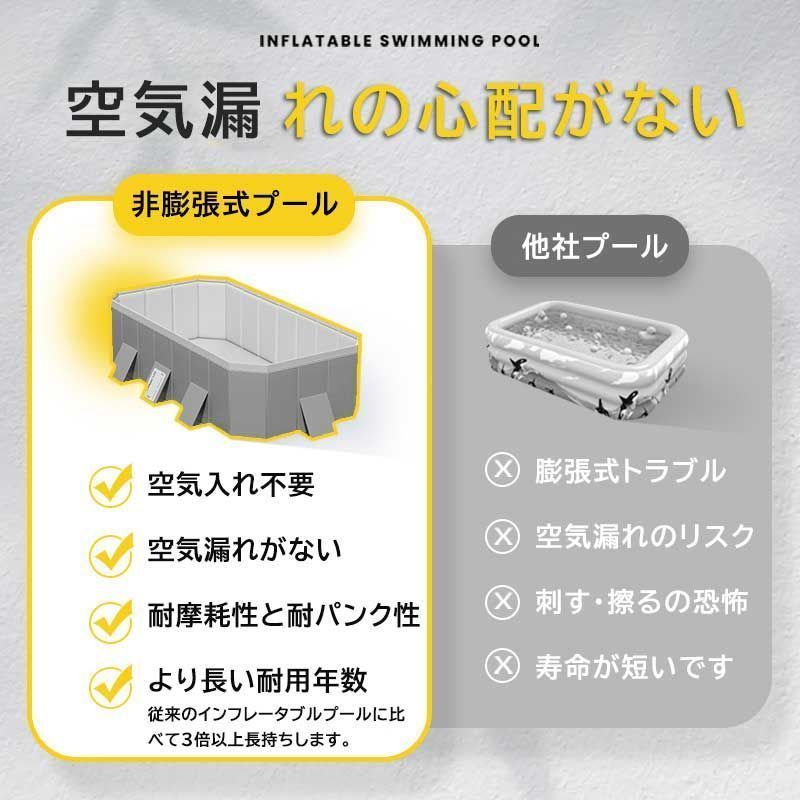 折りたたみプール 空気入れ不要 プール 2.1m 大型 家庭用 非膨張式