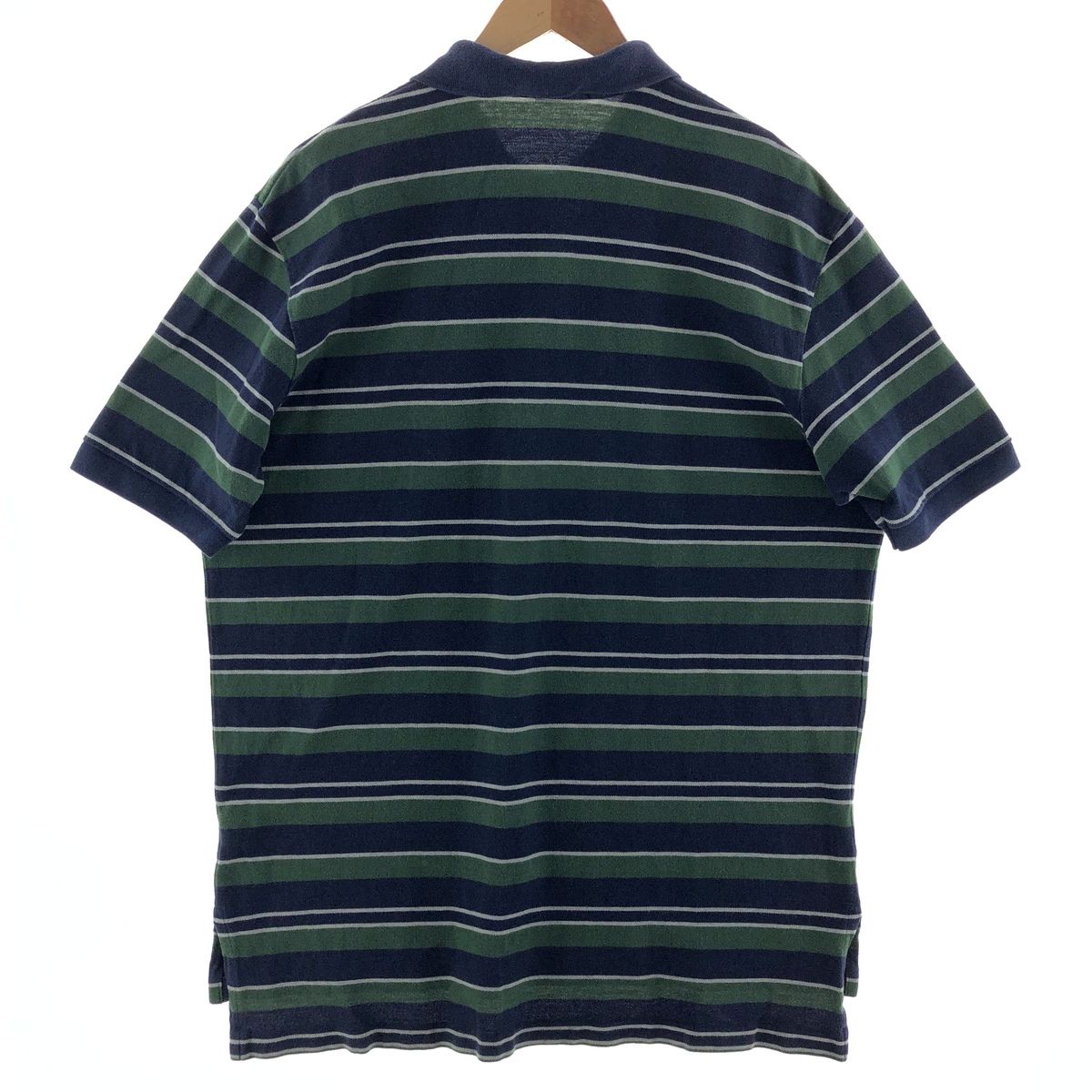 Polo by Ralph Lauren半袖ポロシャツ古着ボーダーunisex緑 Ralph Lauren】ボーダーポロシャツ グリーン×ブルー | 古着屋JACO