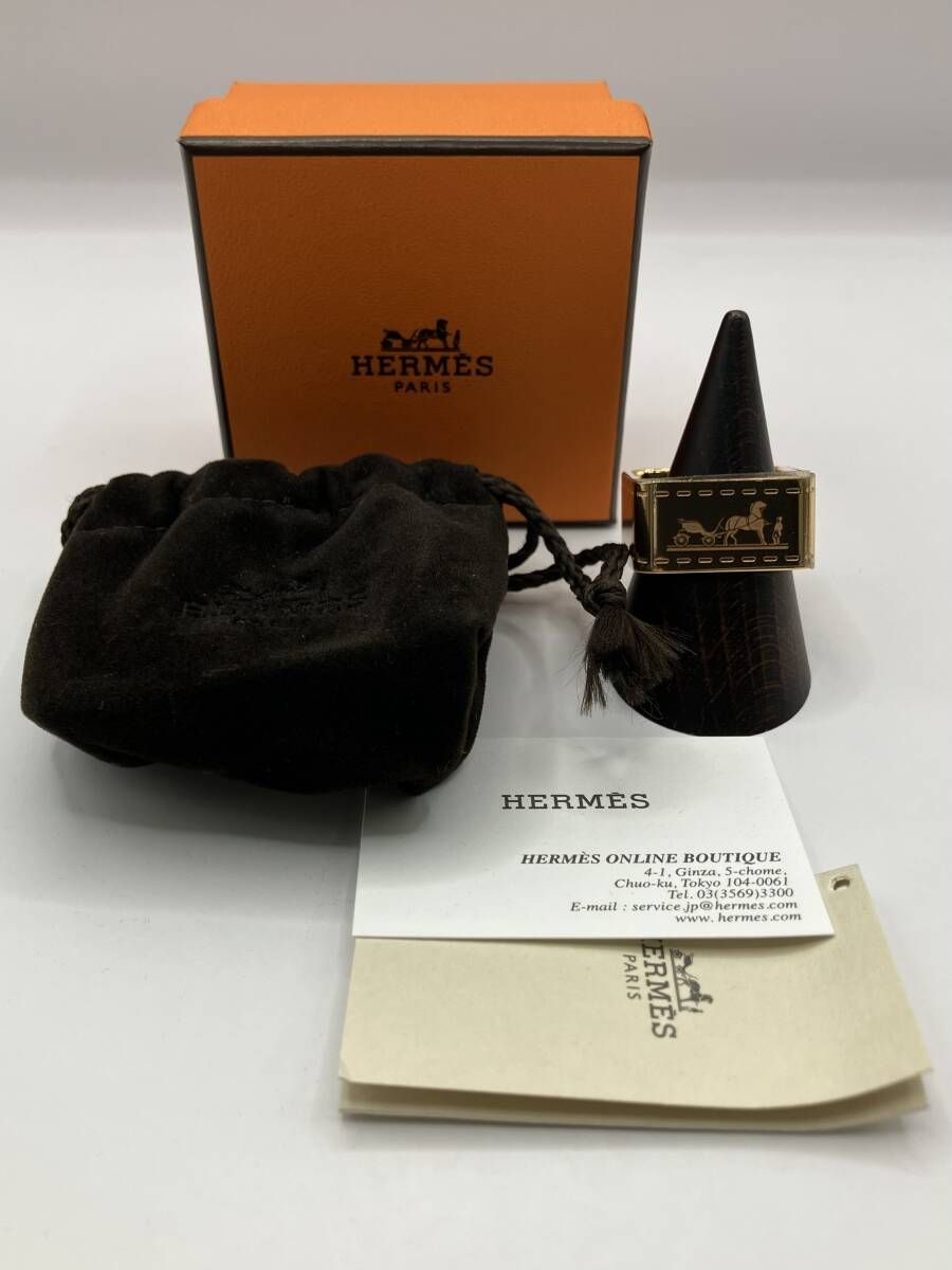 HERMES エルメス ボルデュック スカーフリング 付属品付き