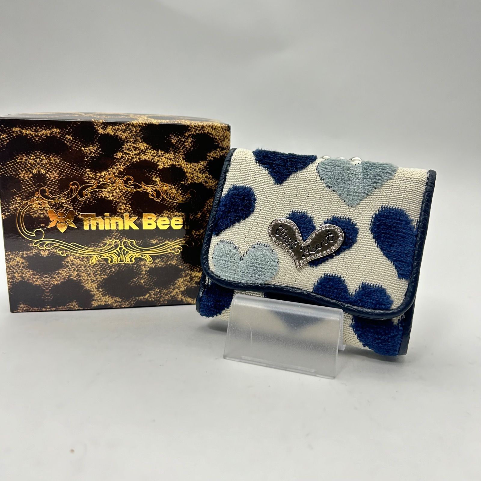 【美品】THINK BEE! シンクビー二つ折り財布がま口レディースMS1754■