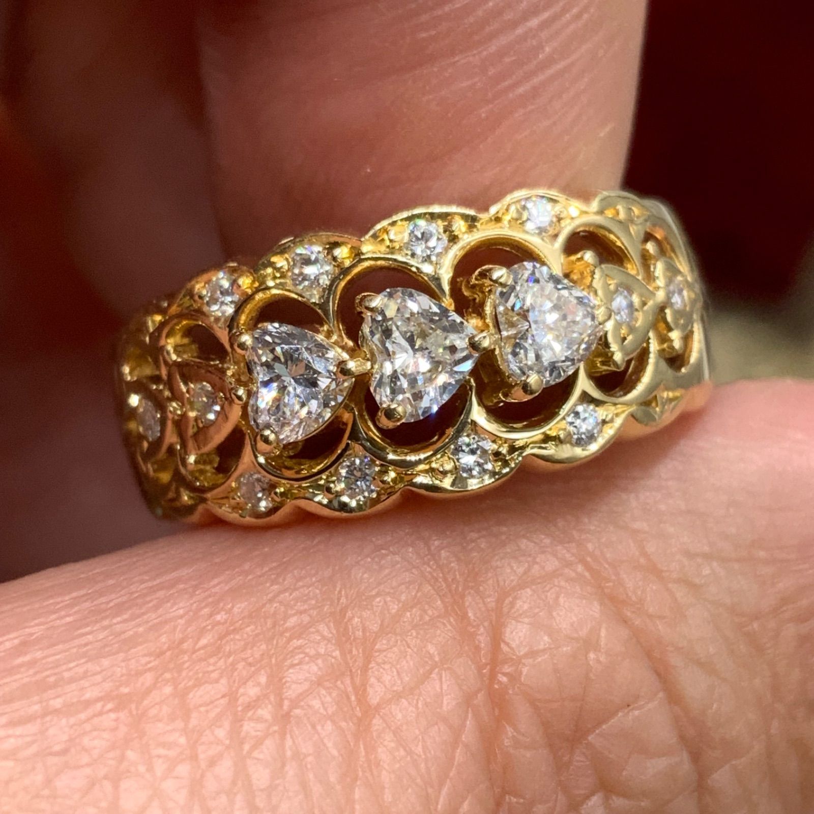 K18 ダイヤモンド リング ハートシェイプカット 5.8g 約12号 K18 ダイヤモンド リング ハートシェイプカット 5.8g 約12号