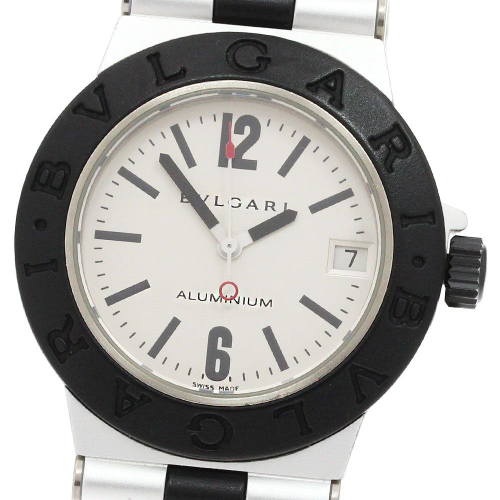 ブルガリ BVLGARI AL32TA アルミニウム  デイト クォーツ ボーイズ良品_860579