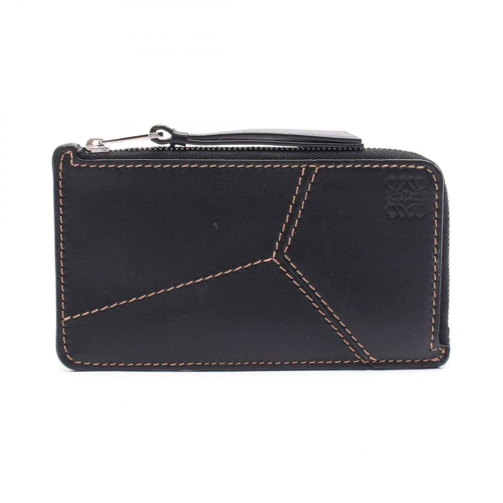 ロエベ LOEWE コインケース Puzzle パズル コインケース ブラック レザー パズル コインカードホルダー レディース Used A