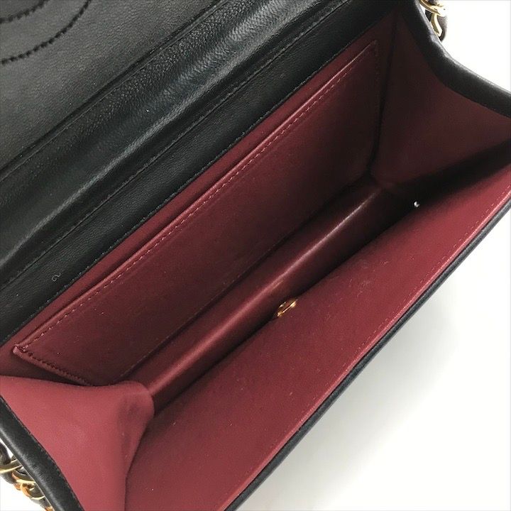 良品 CHANEL シャネル ココマーク プッシュロック ミニマトラッセ ラムスキン チェーン ショルダー バッグ ブラック レディース a8621 CHANEL ミニマトラッセ プッシュロック ラムスキン ショルダーバッグの