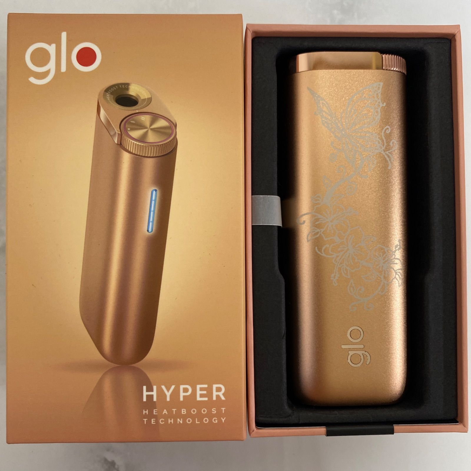 アゲハ蝶 デザイン レーザー加工 glo HYPER グロー ハイパー ローズ 