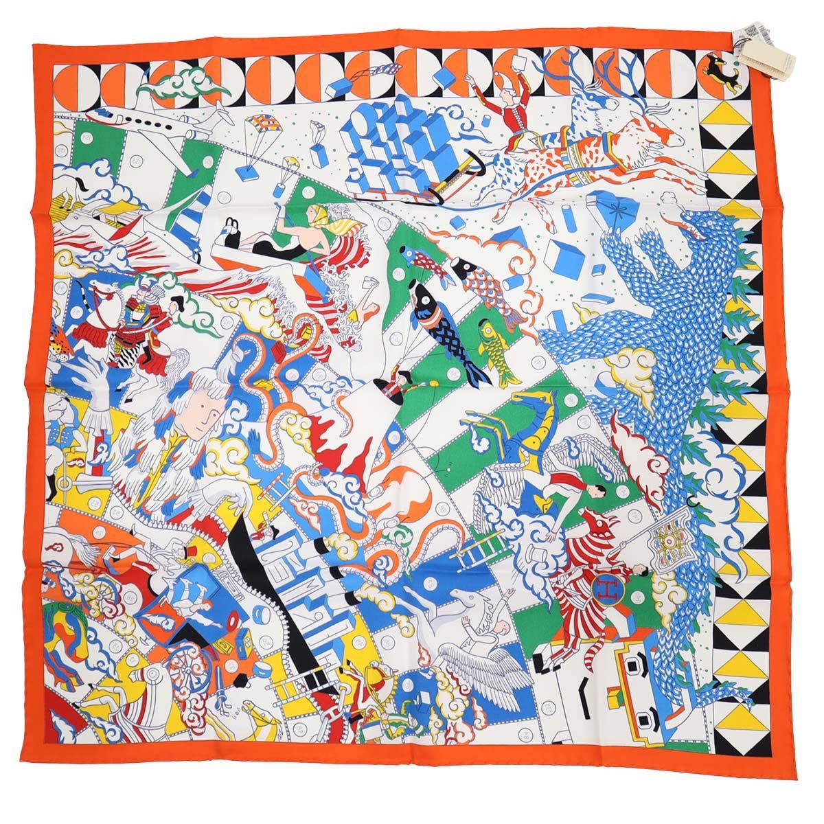 未使用 HERMES エルメス カレ70 エルメスの叙事詩 デタイユ L