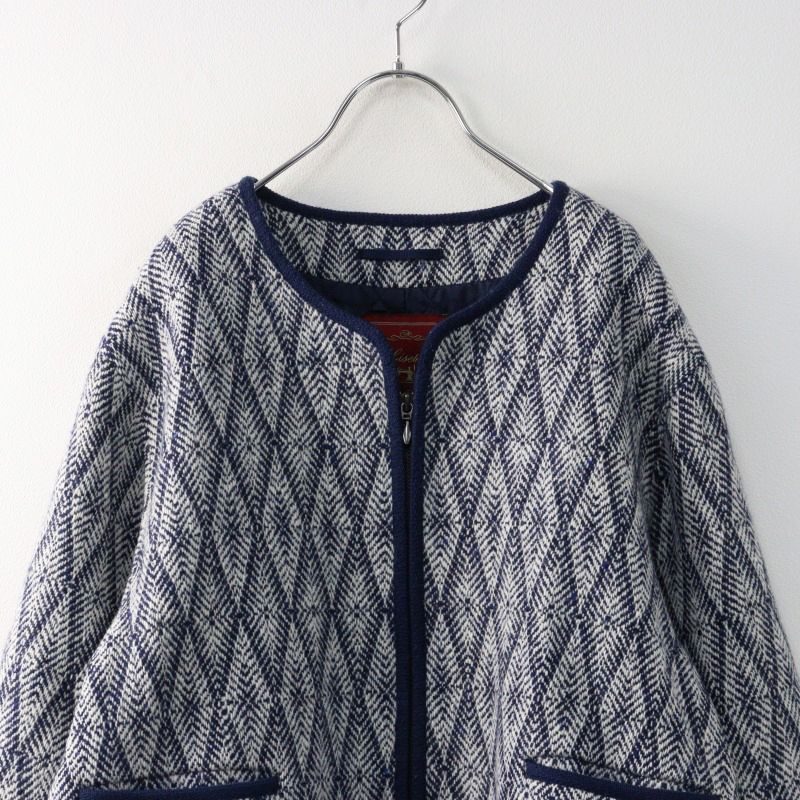 リゼッタ Lisette クラリス ウールノーカラーコート/ネイビー 中綿