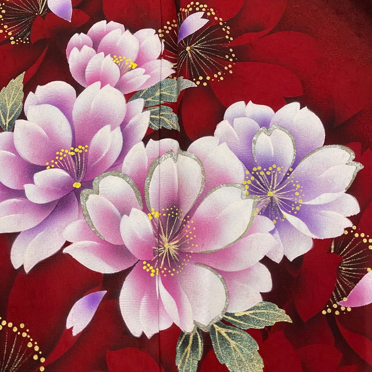 振袖 身丈157cm 裄丈63cm S 袷 桜 花びら 金銀彩 染め分け 焦