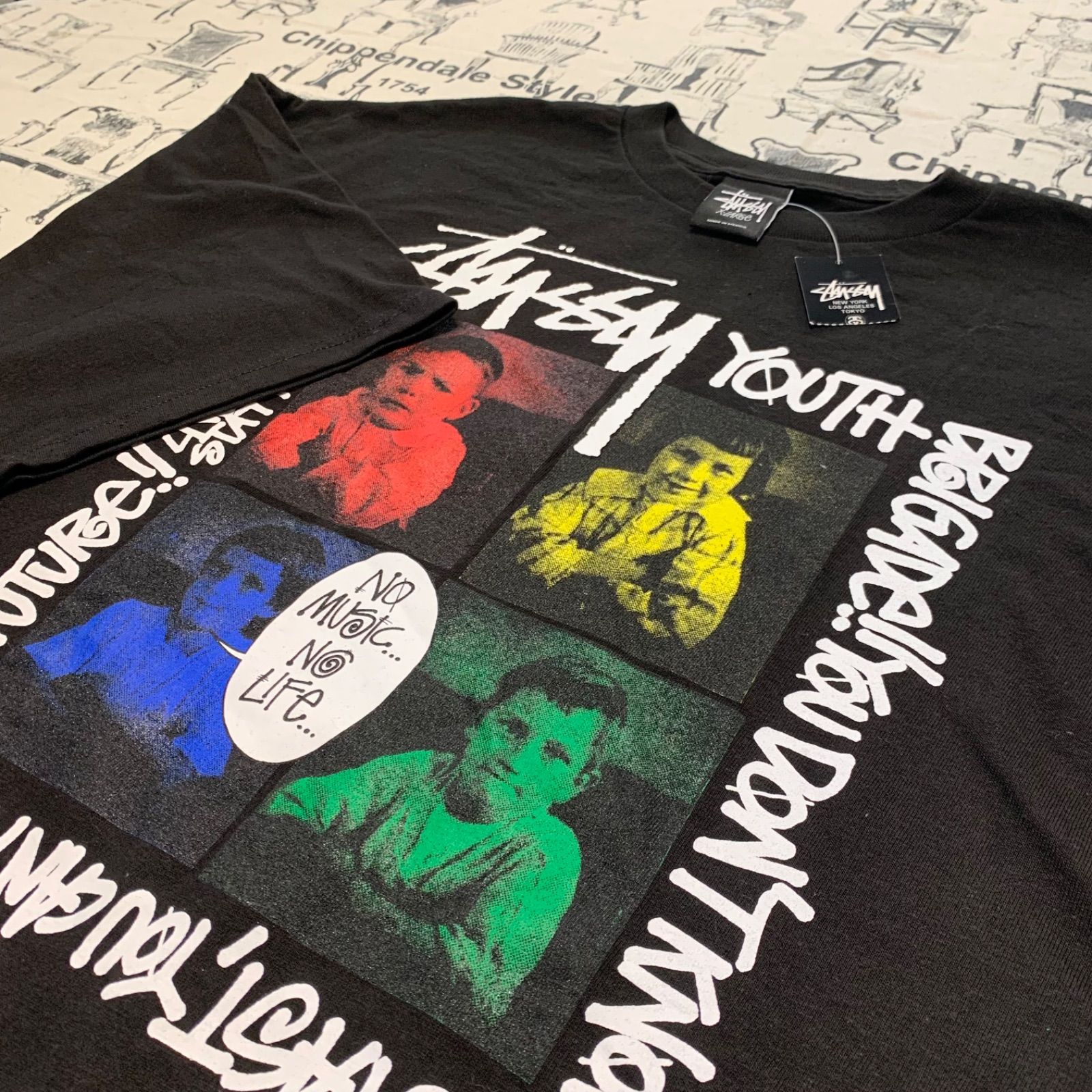 NO.33 DEAD STOCK!! 00S STUSSY TOWER RECORDS NO MUSIC NO LIFE