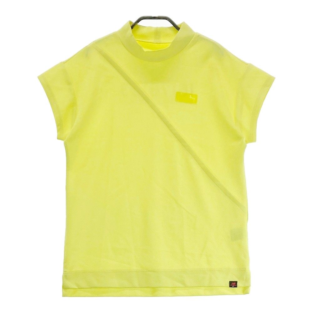 TFW49 半袖モックネック　S ゴルフ レディース イエロー　バックロゴ TFW49 半袖モックネック S ゴルフ レディース イエロー バックロゴ