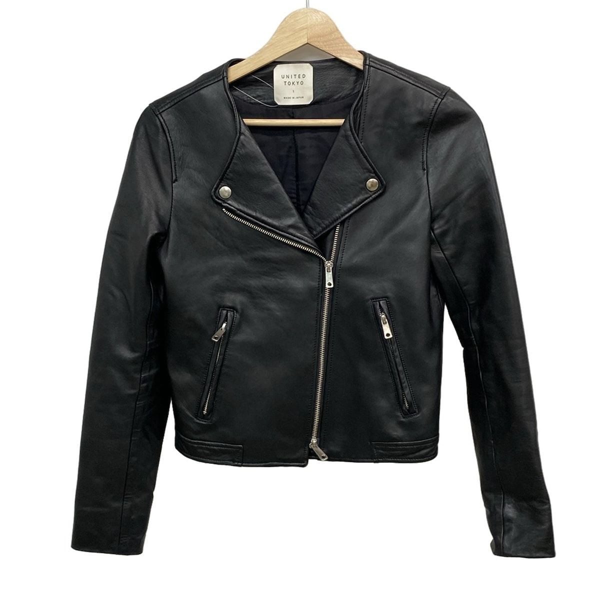 UNITED TOKYO ユナイテッド トウキョウ ライダースジャケット サイズ1 S レディース - 黒 長袖 ジップアップ 春 秋