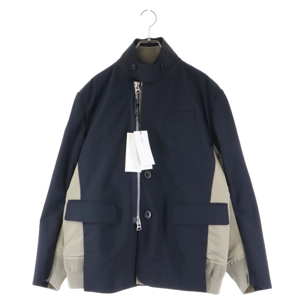 Sacai (サカイ) 23AW Suiting x Nylon Twill Jacket スーツ ナイロンツイルジャケット ネイビー  23-03116M