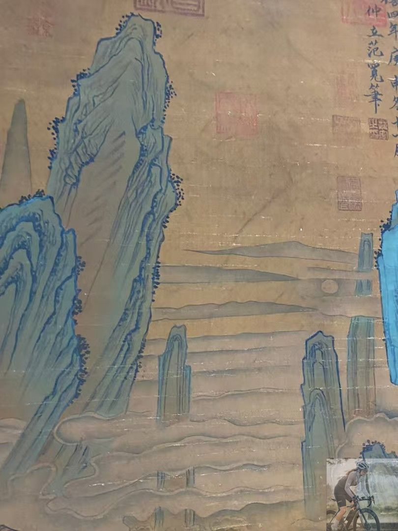 仙峰筆　絹本肉筆　水墨画山水圖　掛軸　送料込み250902 仙峰筆 絹本肉筆 水墨画山水圖 掛軸 送料込み250902 仙峰筆 絹本