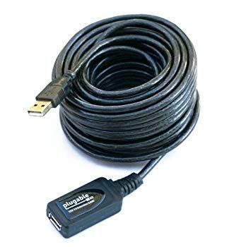 Plugable USB 2.0 10 メートル アクティブ延長ケーブル（タイプA オス