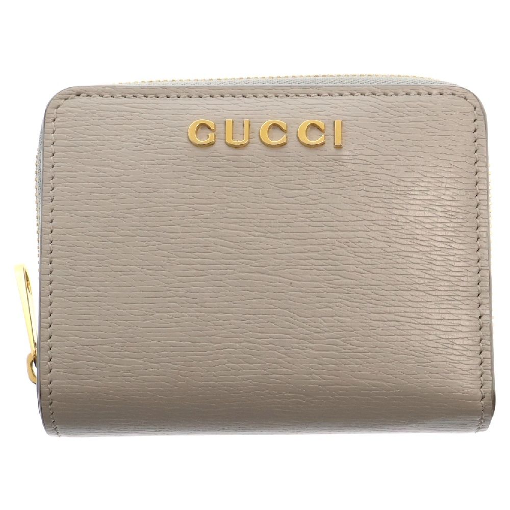 GUCCI (グッチ) SCRIPT スクリプト ミニレザーウォレット 二つ折り財布 グレー 772639