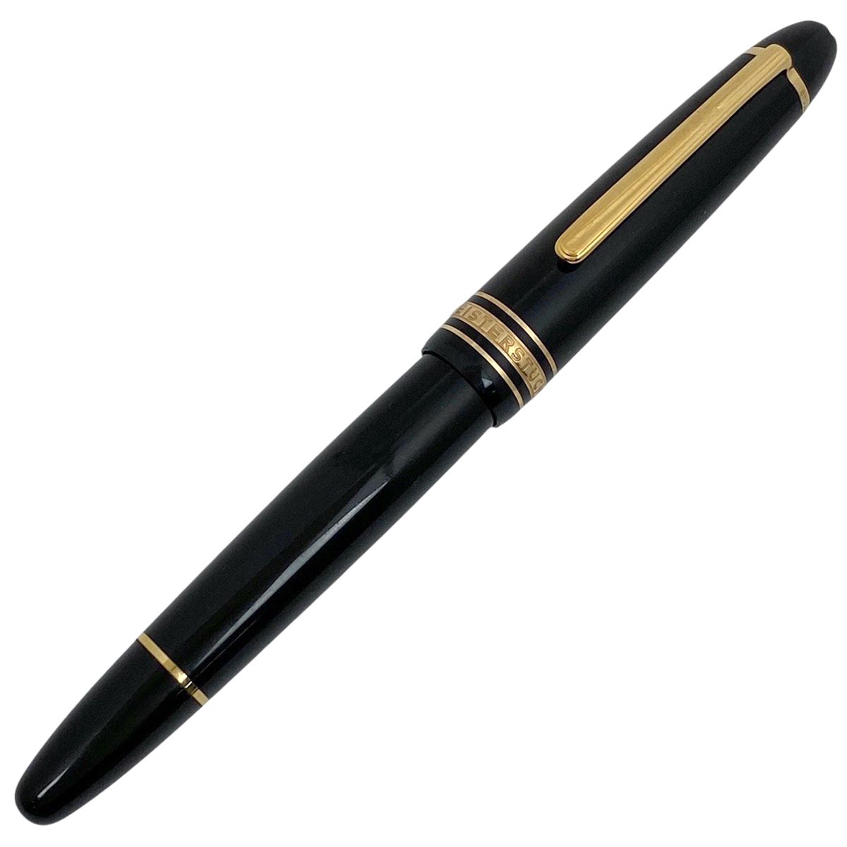在庫一掃 モンブラン MONTBLANC マイスターシュテュック 万年筆 文房具 筆記具 K18 万年筆 プラスチック ブラック ゴールド レディース
