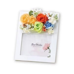 3営業日で発送 ソープフラワー 4カラー ウッドフォトフレーム 24個アソート KF PK PU YE 色指定可 S-179KF 入数 24