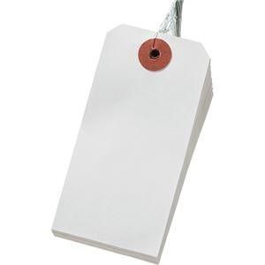 (まとめ) 長門屋商店 ユポ荷札 ニ-N534 4号(中) 白 100枚入 〔×5セット〕