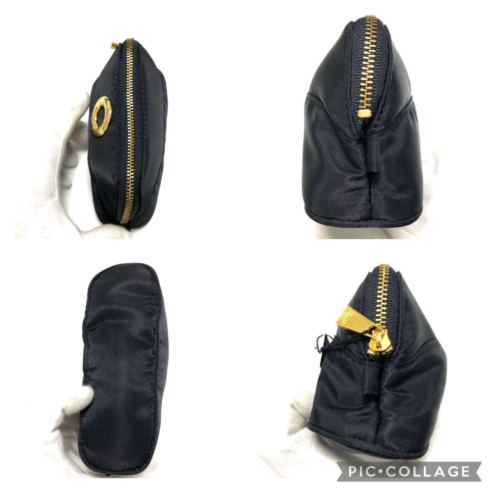 未使用　セリーヌ　　ミニポーチ　スカーフ　ハンカチ　サークルロゴ　レッド ⭐未使用⭐Celine サークルロゴ 化粧ポーチ ハンカチ付き