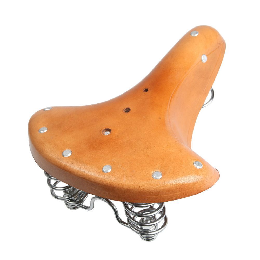 新入荷 自転車サドル レトロ ヴィンテージ レザー 本革 オレンジブラウン ロードバイク マウンテンバイク 快適サイクリング