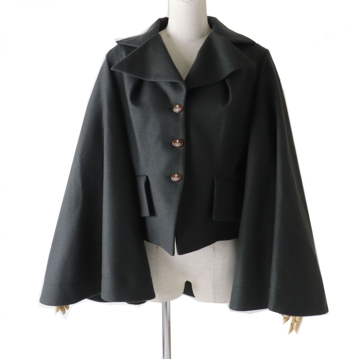 希少モデル＆サイズ【極美品】ヴィヴィアン ケープコート／ジャケット オーブボタン 極美品◎正規品 日本製 ヴィヴィアンウエストウッド レッド