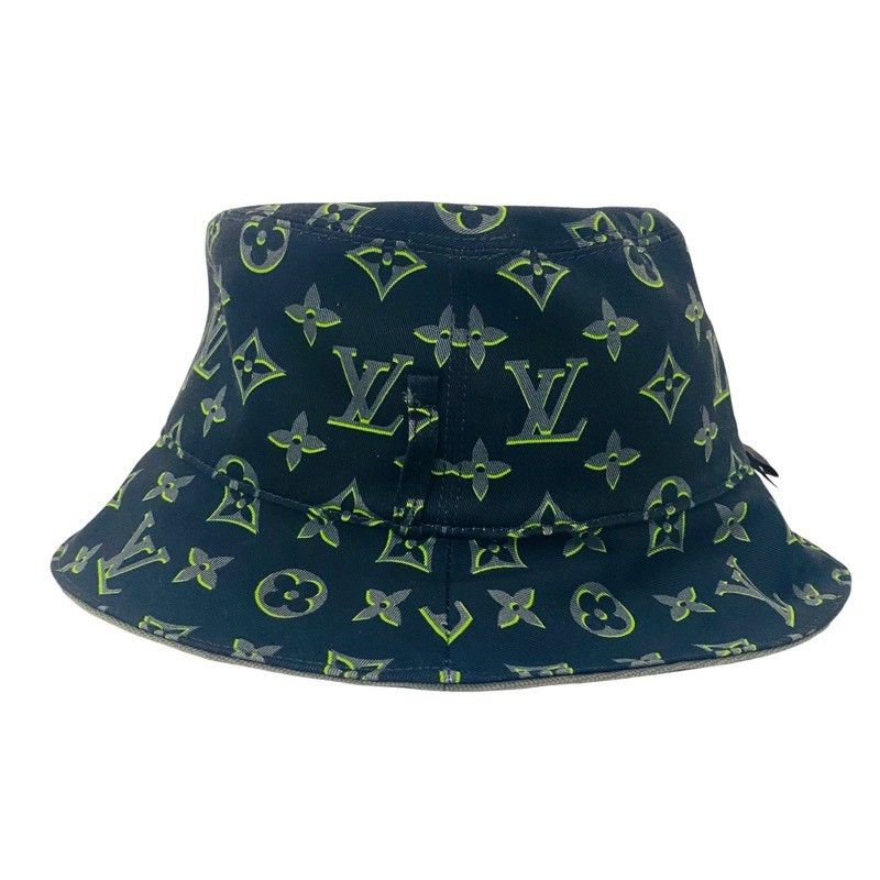 LOUIS VUITTON ルイヴィトン バケットハット LV プレイ モノグラム M7085M ブラック キャンバス 帽子 メンズ 42510K166