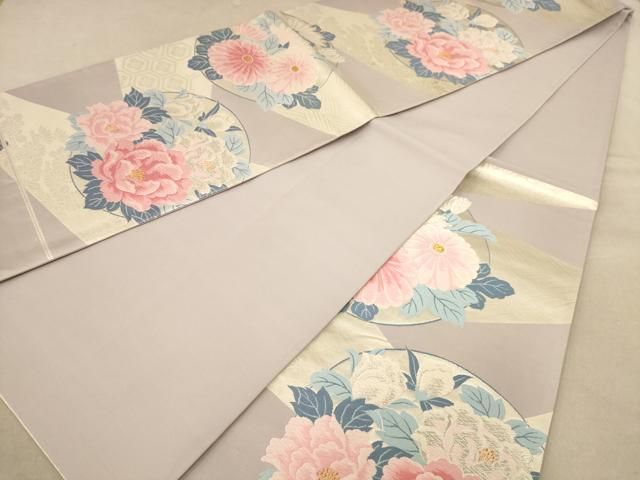 平和屋着物◎六通柄袋帯 唐織 花丸文 金銀糸 正絹 逸品