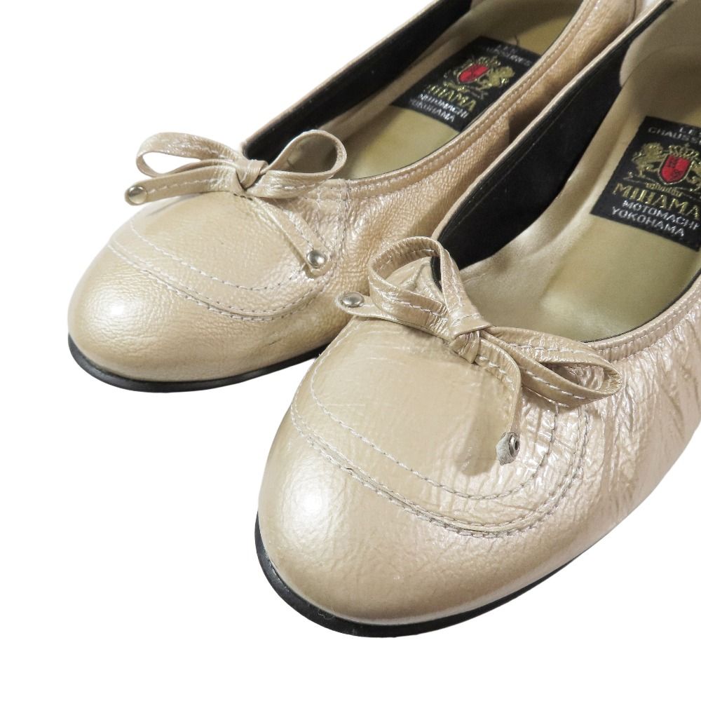 試着のみ】ミハマ フラットシューズ バレーシューズ ベージュ カッター