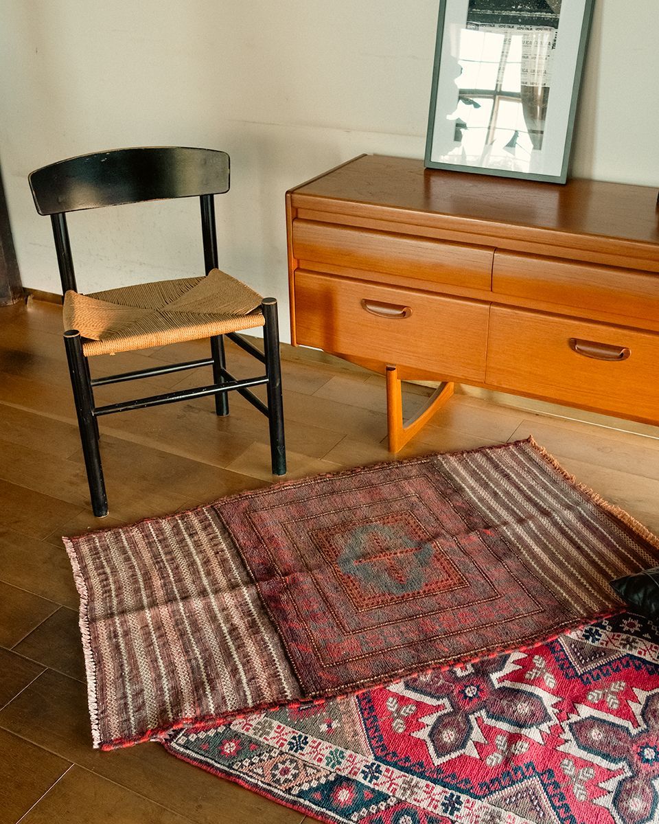 120 x 76cm　90s TRIBAL RUG by Baloch　トライバルラグ アフガンラグ バルーチ 手織り 絨毯