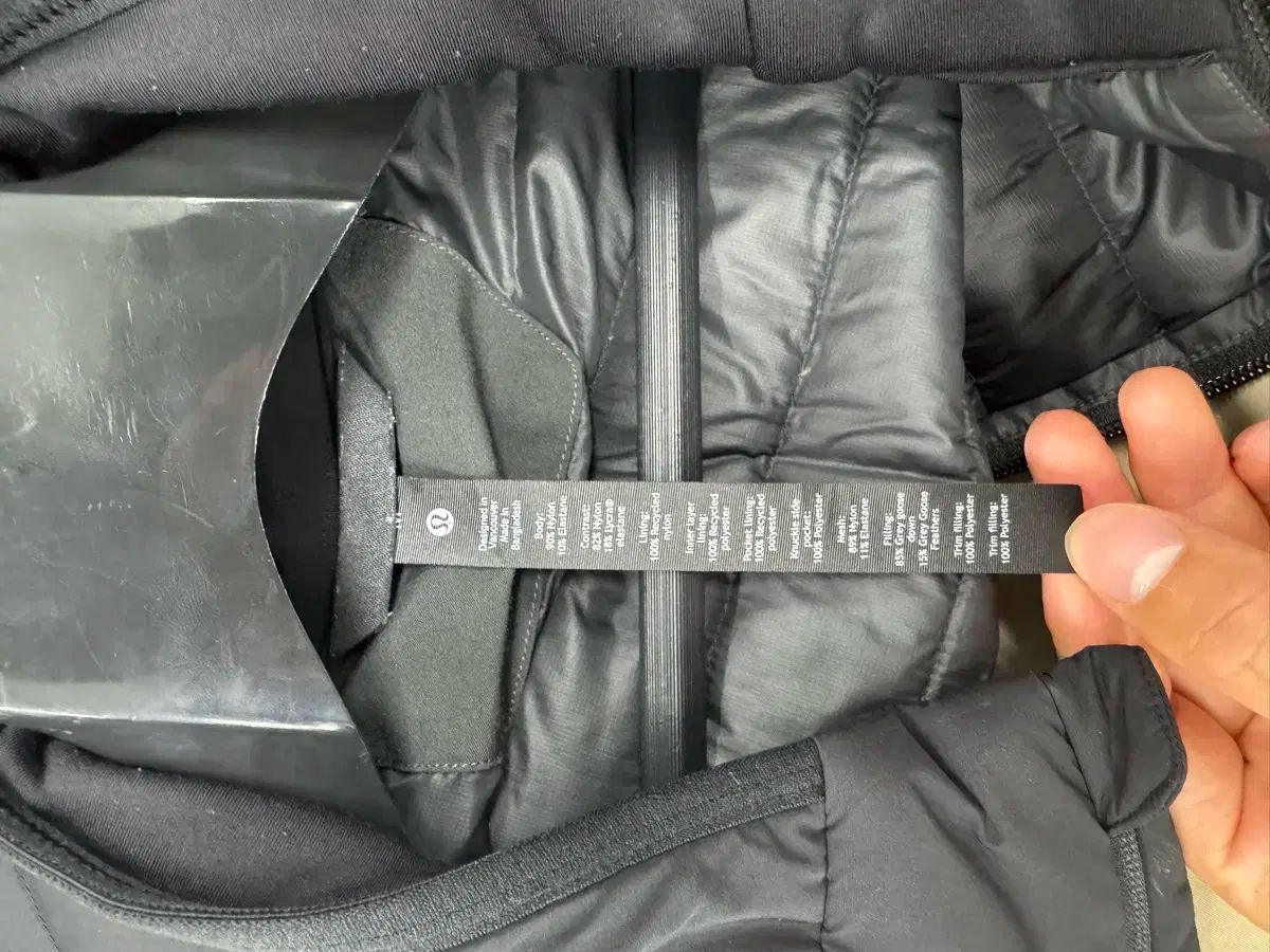 ルルレモン メンズ 黒 ダウンベスト ミディアム サイズ ダウン